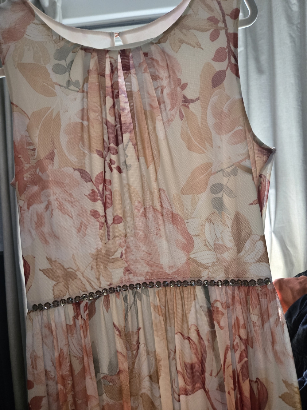Enfocus Studio Sunset Peach Garden Party Romantic Sleeveless Maxi Dress Size 14 - Picture 6 of 10